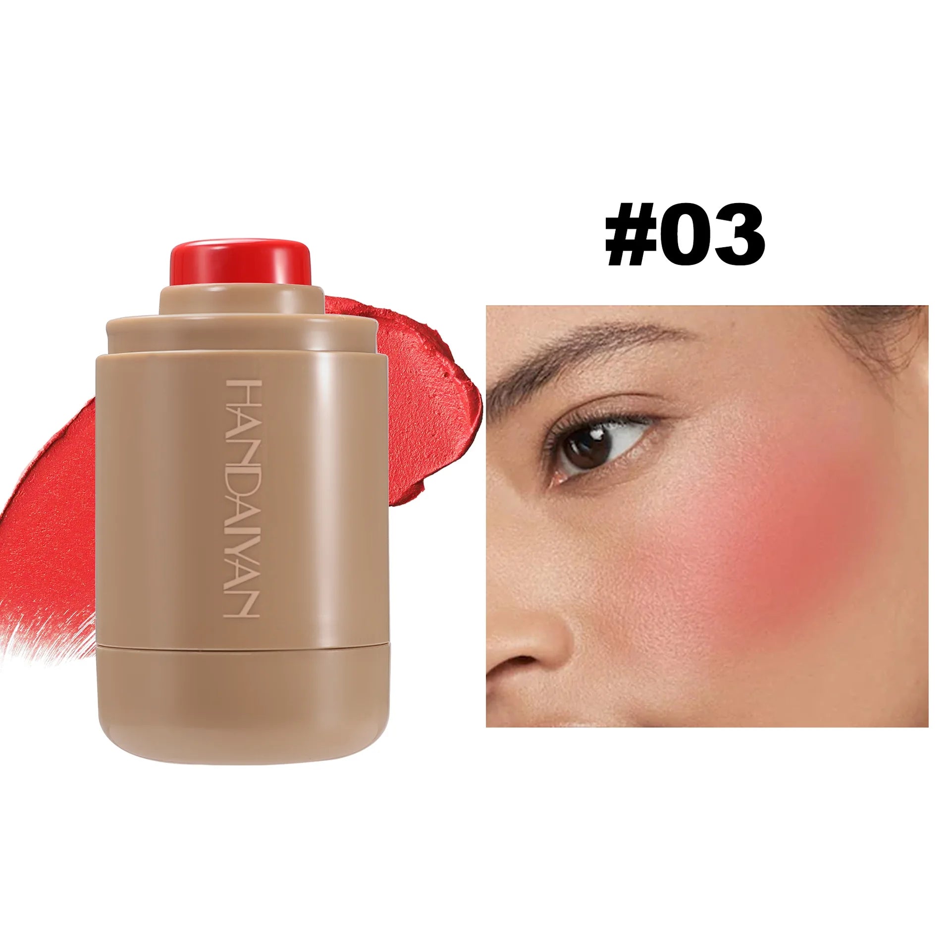 Multifunctional Cream Blush Stick Silky Lip Cheek Blusher Natural Blend Long Lasting Waterproof Portable Makeup Compact Trendy