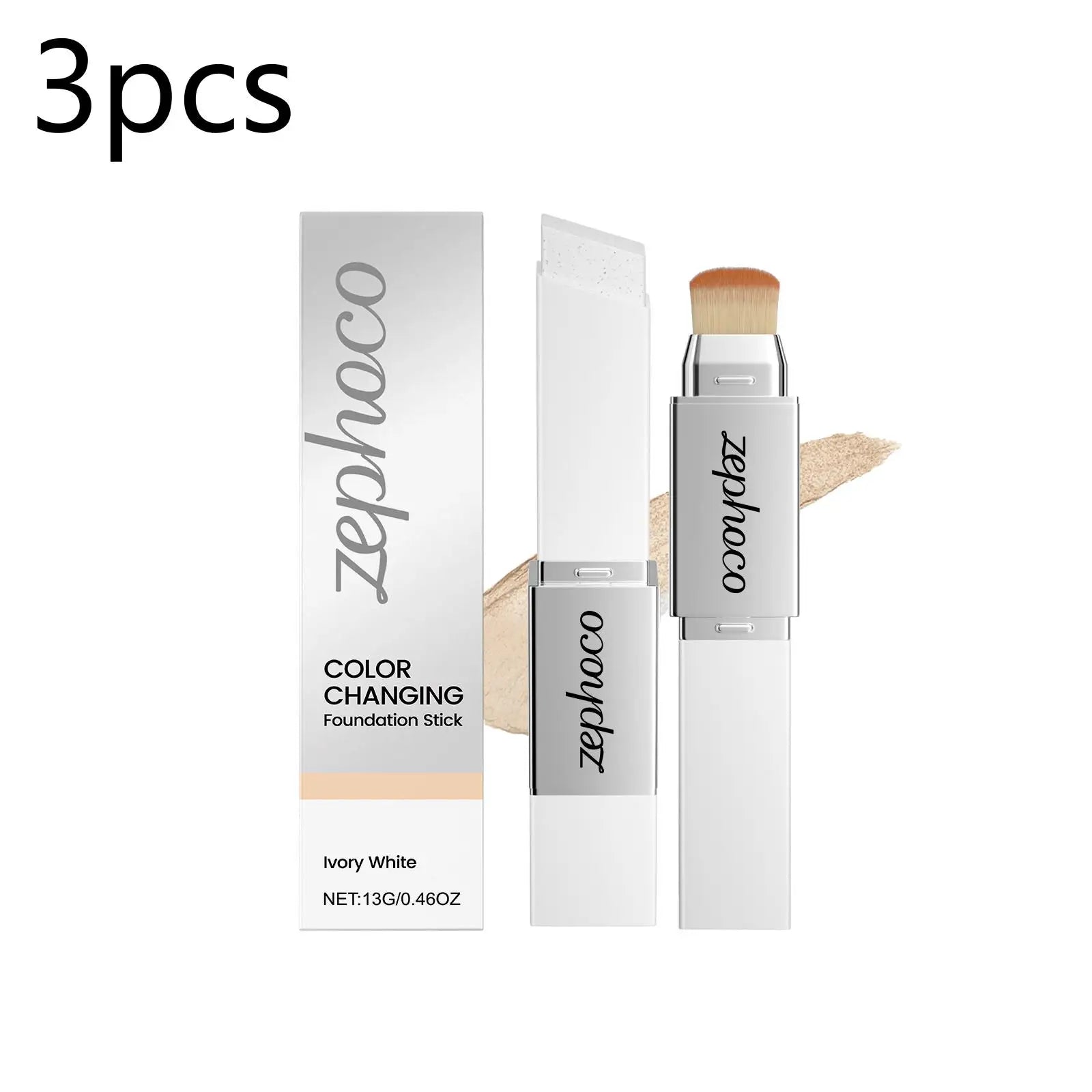 2 in 1 Color Changing Foundation Stick High Concealer Lightweight Moisturizing for All Skin Types Brightening Matte Lasting Base
