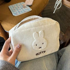 Miffy Kawaii Corduroy Cosmetic Bag Large-capacity Storage Bags Portable Storage Handbag Pen Bag Coin Purse Gift toys for Girl