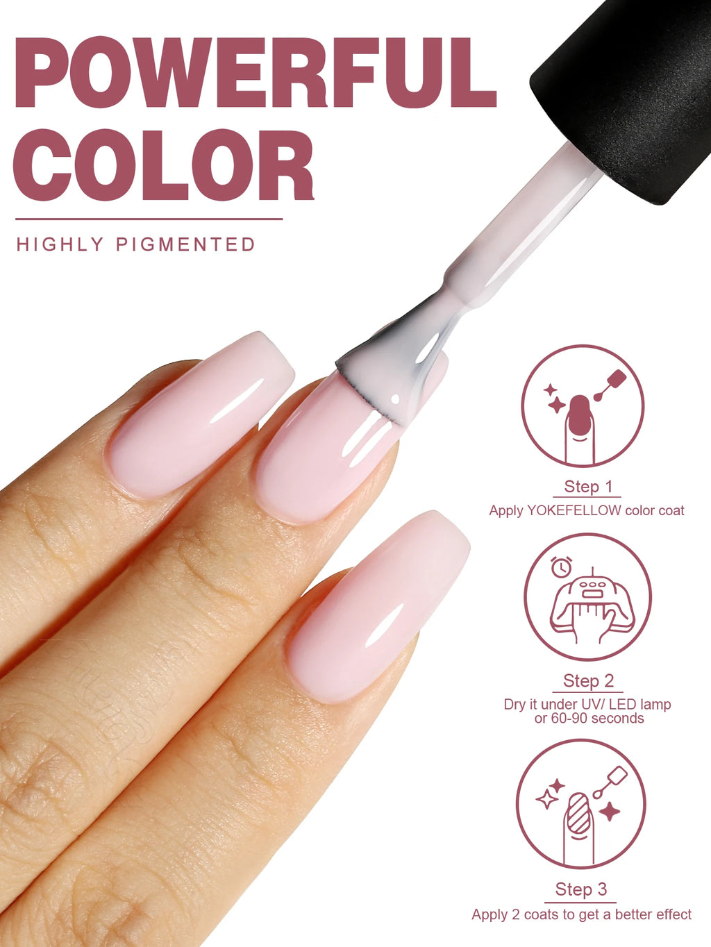 YOKEFELLOW 10ml Jelly Nude Gel Nail Polish High Quality Translucent Pink Nail Gel Varnish Soak Off UV Gel Polish Long Lasting