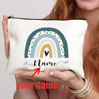 Rainbow Teacher Custom Name Makeup Bag Personalized Graduation Gift for Teachers Pencil Case Back To School Gift Women Purse