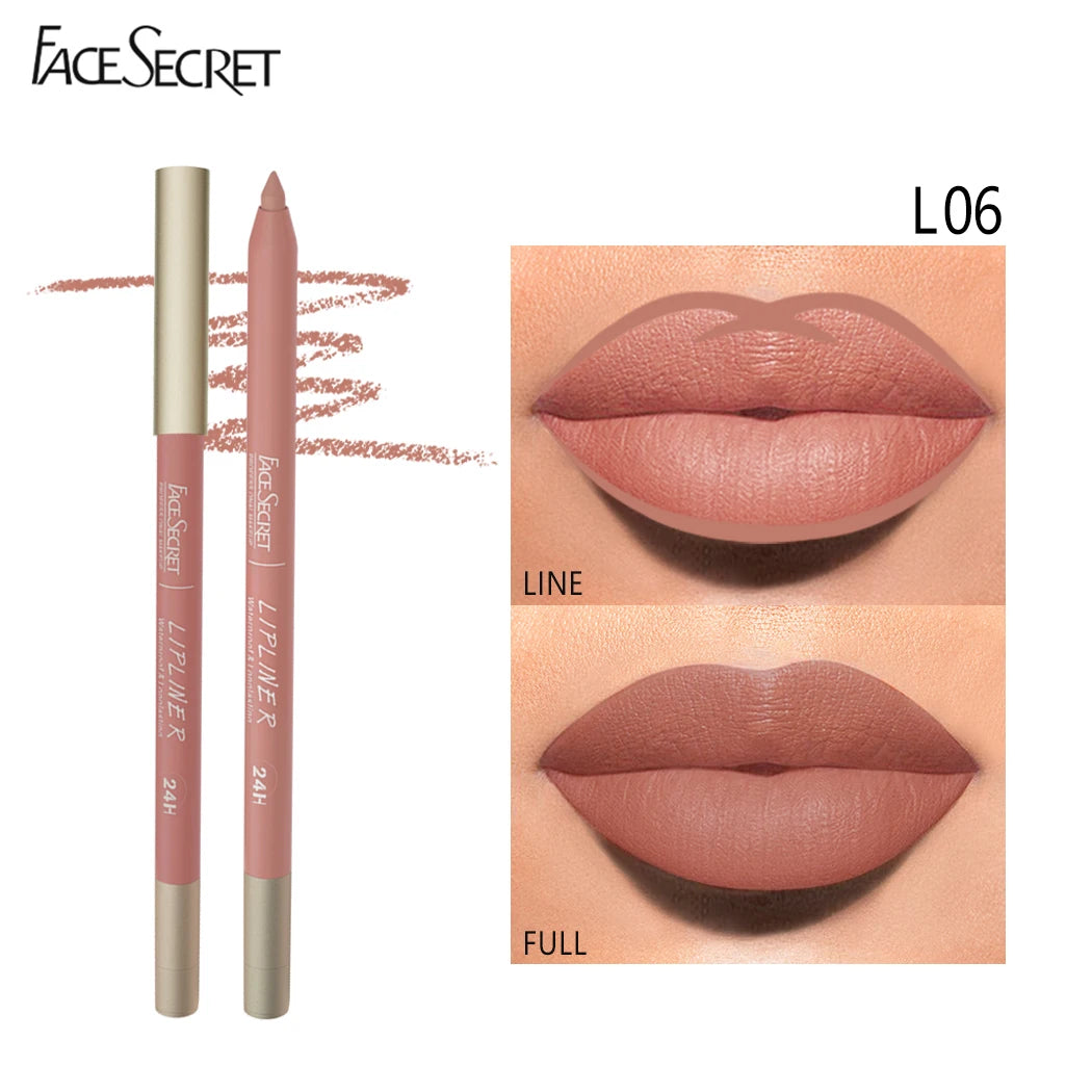 Face Secret 12 color Lipliner, Waterproof LongLasting ,Velvet Matte Multi-Color Correcting Lip Pencil Lip Plumping Cosmetics