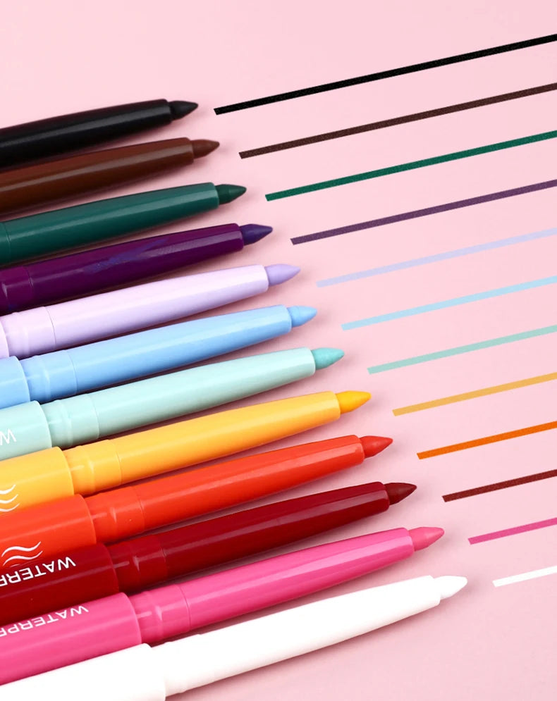 COOL STORY 12 Colors Matte Eyeliner Gel Pencil Set Creamy Eyeshadow Stick Silky Smooth Waterproof Sweat Body Paint Pencil