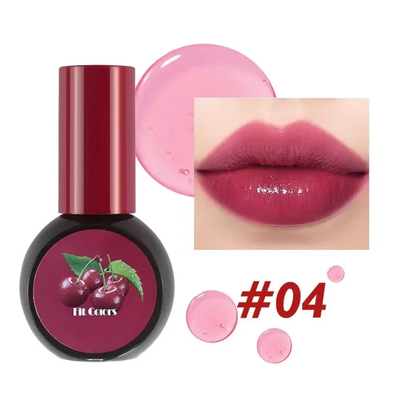 Fruit Juice Red Lip Tint Mirror Water Light Liquid Blush Moisturizing Sexy Lip Gloss Cheek Makeup Long Lasting Color Cosmetic