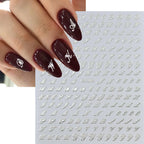 1Pc 3D Roman Letter Nail Stickers Gold/Silver/Black/Laser Alphabet Self Adhesive Decal Y2K English Words/Number Manicure Sliders