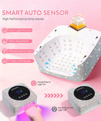 Rechargeable 180W UV LED Nail Lamp For Quick Curing All UV Gel 57LED Professional Nail Dryer With Motion Sensing Salon Equipment