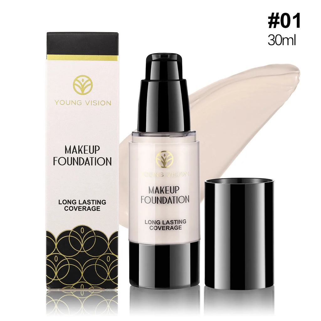 MLSMILE 6 color Powder Foundation long-Lasting Waterproof, Moisturing Sweat resistant and easy to open Oil-control concealer