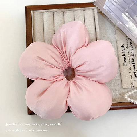 Sweet Solid Large Flower Soft Hair Band For Women Girl Lovely Hair Ornament Headband Hair Tie Scrunchie Fashion Hair Accessories