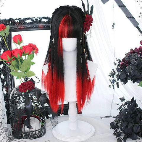 Spooky Chic Green Wig with Bangs Heat Resistant Synthetic Hair for Halloween Christmas Cosplay Rose Net Cap