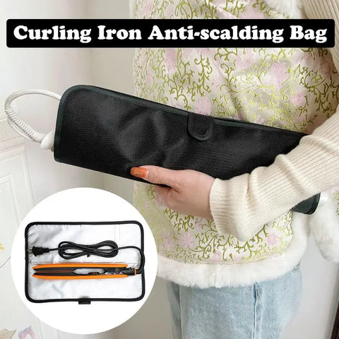 Heat Resistant Flat Iron Case Hair Straightener Mat & Pouch Curling Iron Holder Travel Curling Iron Hair Straightener Organizer