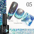 PUETNE 7.5ML Amber Moonlight Cat Magnetic Gel Nail Polish Winter Nails Jelly Glass Cat Eye Soak Off UV Semi-Permanent Varnish