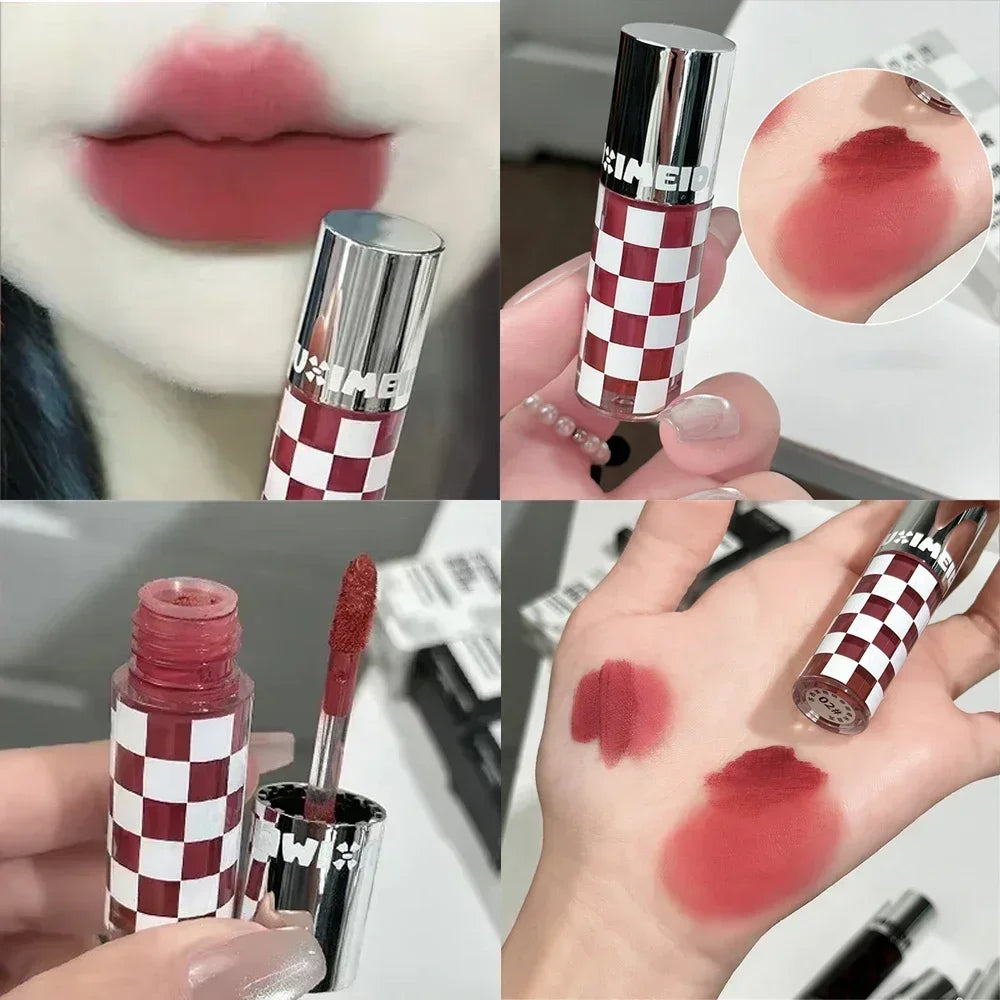 6 Color Punk Dark Red Lip Gloss Matte Lipstick Lasting Waterproof Smoky Dark Nude Purple Durable Natural Lip Tint Korea Makeup