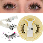 Hot Magnetic Eyelashes Set 1 Pair Reusable No Glue Needed False Eyelashes with Magnetic Tweezers Curly Faux Lashes Makeup Tool
