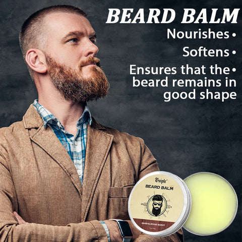 Beard Care Kit Whiskers Deep Clean Shampoo Conditioning Volumizing Oil Moustache Balm Beards Moisturizing and Smoothing Products