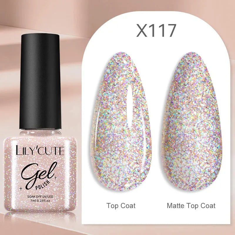 LILYCUTE 7ml Metallic Gel Nail Polish Red Chrome Effect Soak Off UV Gel Varnish Semi Permanent Nail Art Manicure Base Top Coat