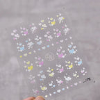 5D Gradient Love Gem Glitter Love Heart Colorful Cat's Eye Rhinestone Soft Self Adhesive Nail Art Stickers Shiny Manicure Decals