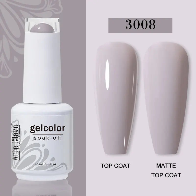 Arte Clavo Transparent Nude Pink Color Jelly Gel Nail Polish Semi Permanent 15ml Top Coat Soak Off UVLED Varnish Nail Art Design