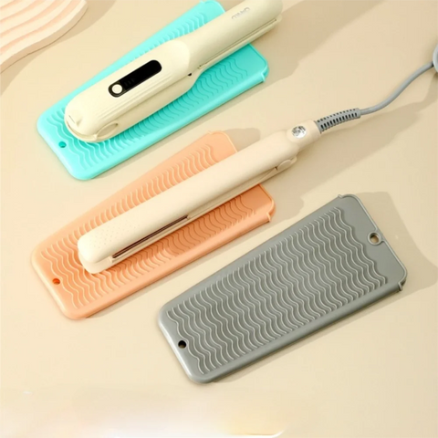 Silicone Hair Straightener Pouch Non-Slip Multi Color Heat Resistant Pad Multifunctional Foldable Heat Curling Pouch