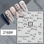 1PCS Laser Love Letter Nail Sticker Nail Art Decoration Flower Star supplies Decals Press On Nails Stickers Parts