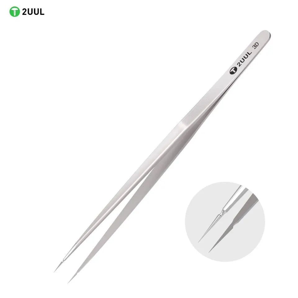 2UUL 3D Hand Finish Tweezer High Precision Sharp Flying Line Super Hard Forceps For Planting Tin IC Micro Repair
