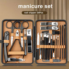 7/16/18Pcs Manicure Set Stainless Steel Professional Pedicure Kit Nail Grooming Kit Clippers Kit with Black PU Leather Case