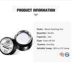 BORN PRETTY 5ml Metallic Painting Gel Polish Strong Silver Effection Nail Art Soak Off Gel Nail Polish Silver Mirror Gel