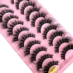 10 pairs of Russian striped eyelashes fluffy artificial mink eyelashes 3D fake eyelashes Russian curly eyelashes fake eyelashes