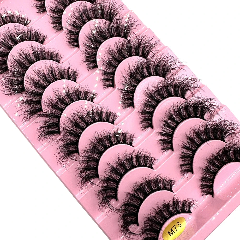 10 pairs of Russian striped eyelashes fluffy artificial mink eyelashes 3D fake eyelashes Russian curly eyelashes fake eyelashes