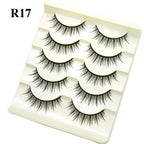 Natural Long Cosplay Makeup Cross Strip False Eyelashes Black Eye Lashes and Cat Eye Lashes 5pairs Mink Eyelashes Faux Cilios