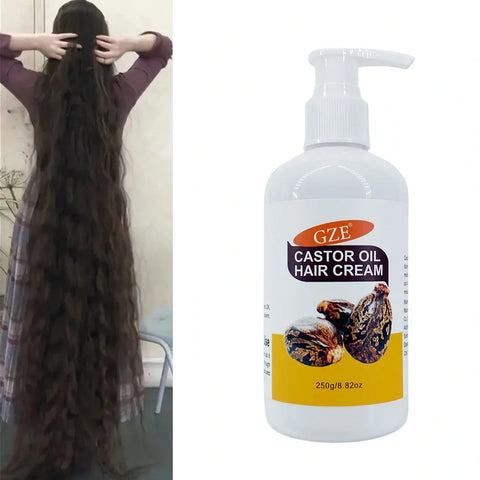 GZE Castor Oil Hair Cream Deep Conditioning Strong Hair For Frizzy Dry Hair