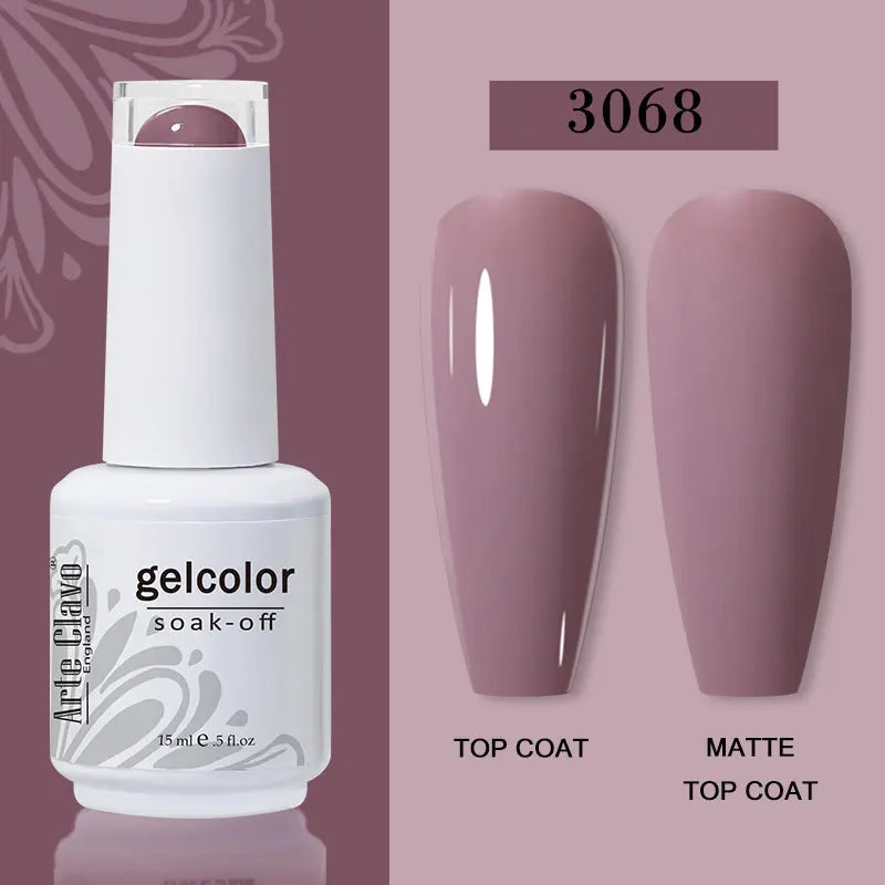 Arte Clavo Transparent Nude Pink Color Jelly Gel Nail Polish Semi Permanent 15ml Top Coat Soak Off UVLED Varnish Nail Art Design
