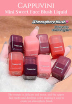 Cappuvini Mini Moisturizing Liquid Blush Energetic Pink Cheek Rouge Korean Style Blusher Long-Lasting Easy to Apply