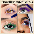 QIBEST 4D Silk Fiber Eyelash Mascara Waterproof Colorful Mascara For Eyelash Extension Thick Lift Lengthening Lasting Makeup