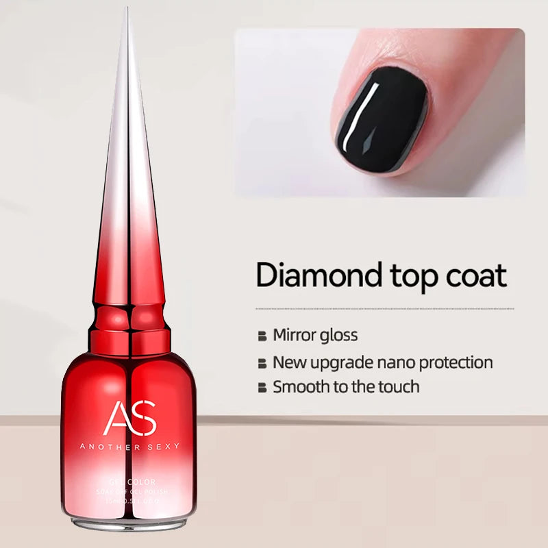 AS Tpo Free Clear Blooming Gel Polish 15ml UV LED Soak Off Nail Art Polish for Spreading Effect Marble Gel Paint Varnish TopBase