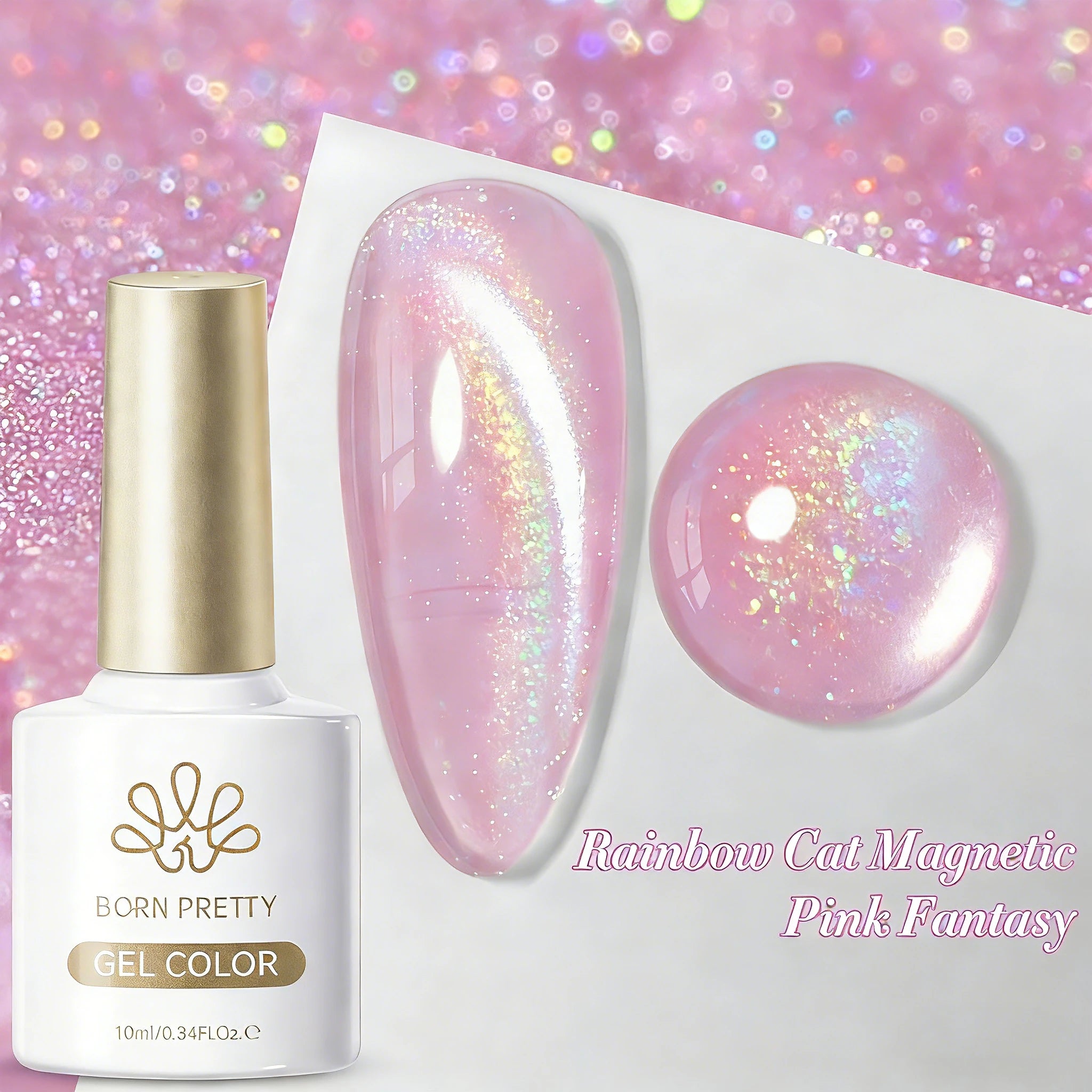 BORN PRETTY 10ml Silver Water Light Cat Magnetic Gel Nail Polish Nail Supplies Vernis Semi Permanent Gel for Fall Winter Nails