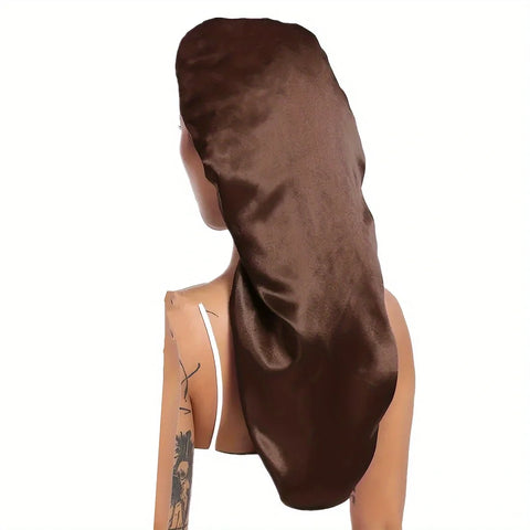 Silky Long Bonnet For Sleeping Solid Color Night Cap For Women Hair Care Tools For Sleeping In Overnight