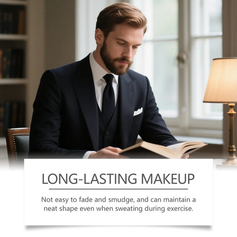 Black Beard Filling Pen - Waterproof and Sweat-proof Double-ended Beard Styling Set (For Daily Use) Long-lasting, Non-fading