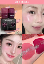 Cappuvini Mini Moisturizing Liquid Blush Energetic Pink Cheek Rouge Korean Style Blusher Long-Lasting Easy to Apply