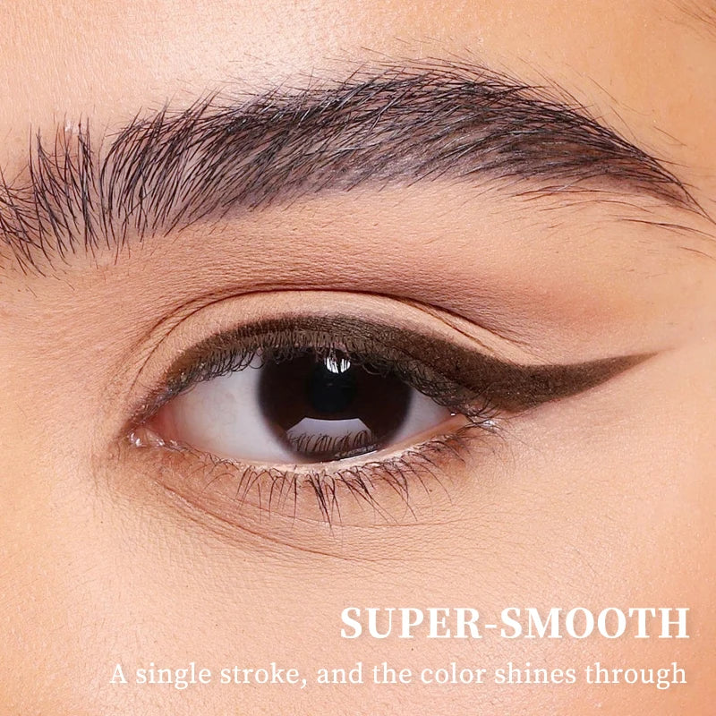 Double-Ended Gel Eyeliner Pen,(Pencil + Fine Angled Brush),Matte Finish & Shimmer,Long-Lasting,Quick-Drying, Waterproof