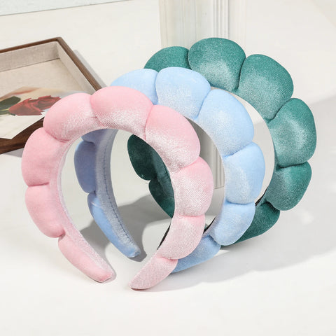 1 Pcs Spa Headband for Washing Face,No-slip Leopard Sponge Makeup Skincare Hair Band for Women Girl Puffy Padded Headwear