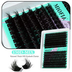 MIOFIA Wispy Thick Lashes Cluster 50D 80D 100D 150D Natural Fluffy False Eyelash Extension Cat Eye Lashes Mixed Tray Makeup