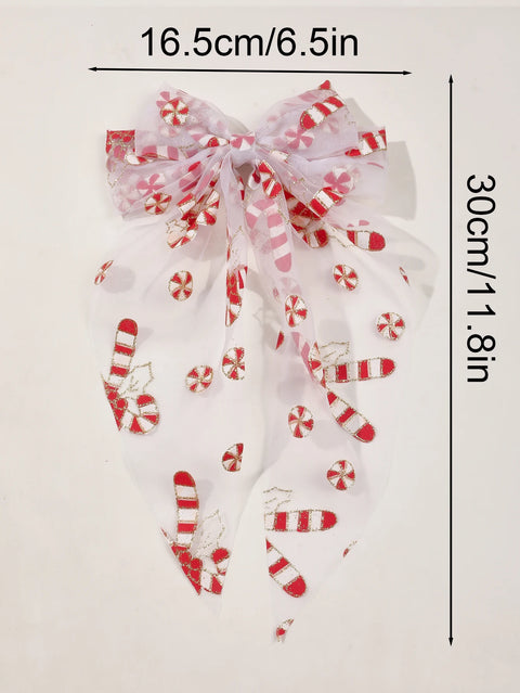 1/2Pcs New Christmas Hair Bows for Women Girls Big Bow Hair Clip Oversized Long Tail Hair Barrette Cute Fashion Hair Accessories