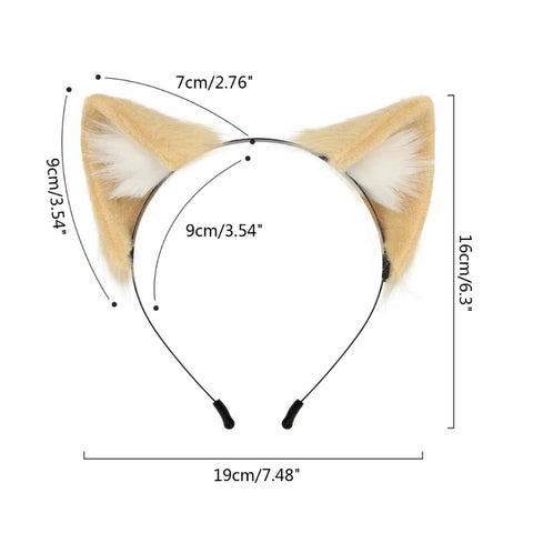 Unisex Cute Cartoon Dog for Cat Ears Shape Headband Multi Color Hair Hoop Makeup Live Broadcast Christmas Party Headpiec