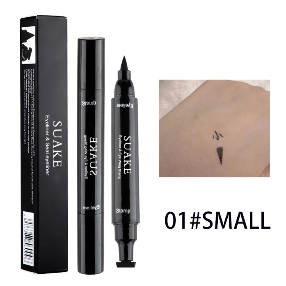 Black Eyeliner Stamp Triangle Dual-ended Liquid Eyeliner Waterproof Sweat-proof Quick Dry Eyeliner Makeup Seal Tool Cosmetics