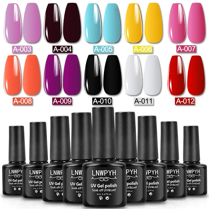 Gel Varnish Kit Professional Nail Gel Set With Nail Lamp Soak Off Nail Gel Polish Kit  Base Coat And Top Coat Manicure Tools Kit