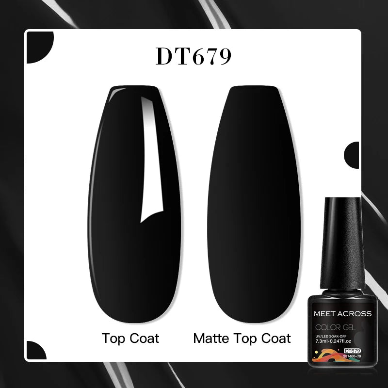MEET ACROSS 7ml Red Blue Green Metallic Gel Nail Polish Super Bright Mirror Effect Semi Permanent LED UV Gel Nail Art Varnish