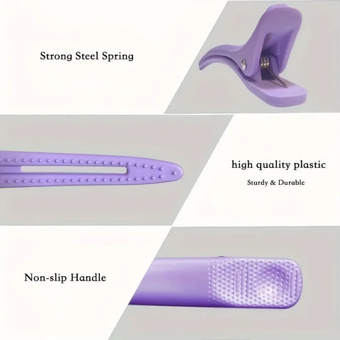 6pcs Non-Slip  Font Hair Clips | Professional Salon and Home Hair Styling Division, Silicone Tape, Suitable for Hairdressers