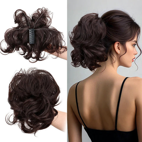 WIGSIN Synthetic Elegant Versatile Curly Ponytail Claw Clip In Hair Extension Adjustable Suitable Easy to Wear For Any Occasion