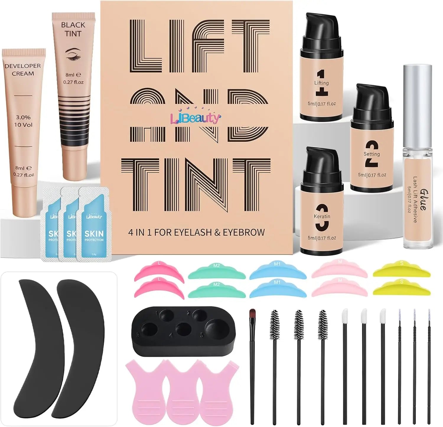 Libeauty Lash Lift And Brow Dye Tint Kit Lifting Eyelashes Brow Lamination Lash Lifting Set Eyes 5 To 8 Weeks Makeup Tools