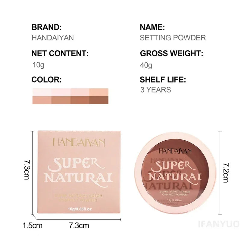 8 Colors Loose Powder Oil Control Waterproof Mineral Face Foundation Cosmetics Long Lasting Makeup Powder Compact Powder Pressed